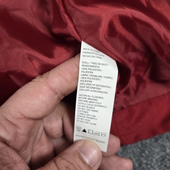 IZOD Windbreaker Jacket‎ Mens XL Red Full Zip Lightweight Golf Plaid Lining - Picture 4 of 16